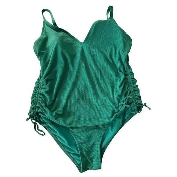 Stoney Clover Women's Green Sleeveless One-Piece Swimsuit Size 22W